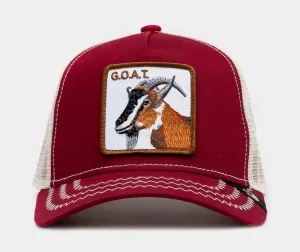 The Goat Trucker Mens Hat (Red/White)