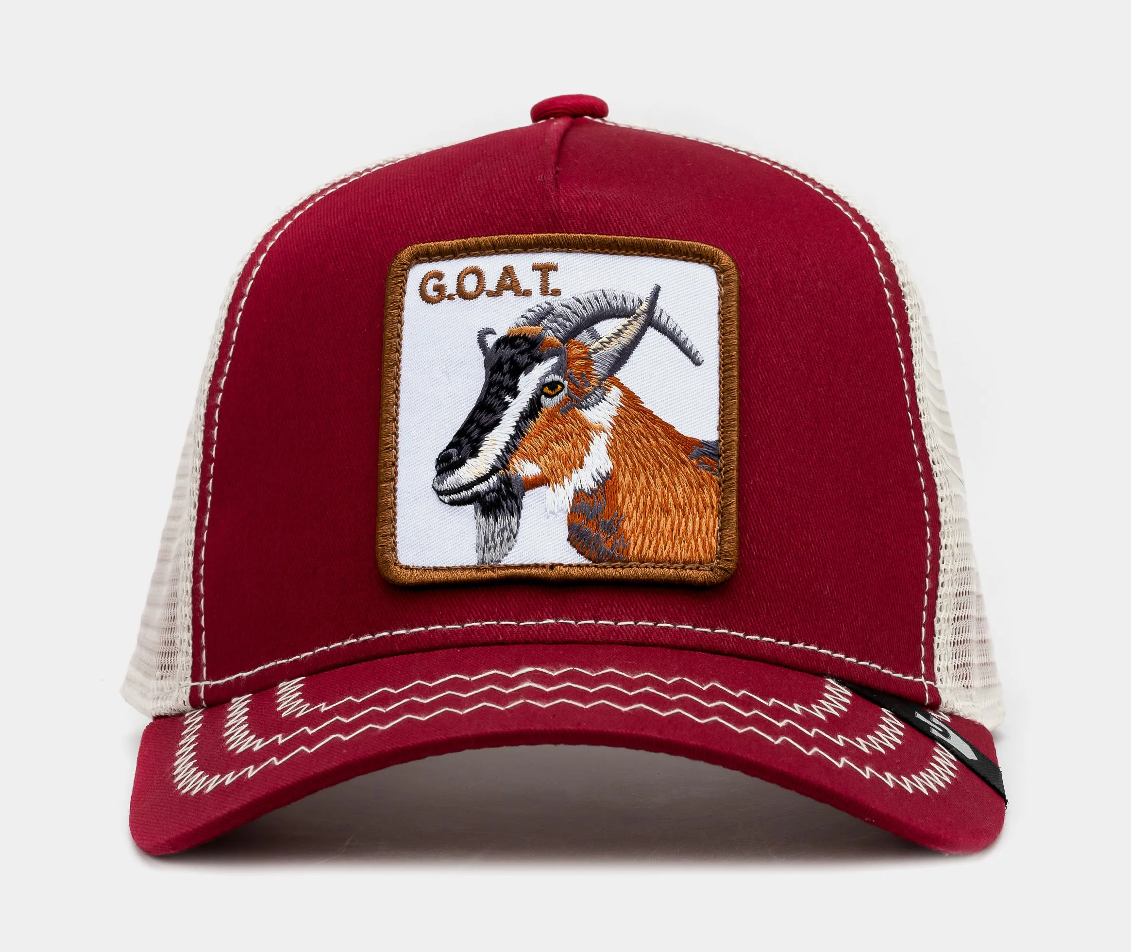 The Goat Trucker Mens Hat (Red/White)