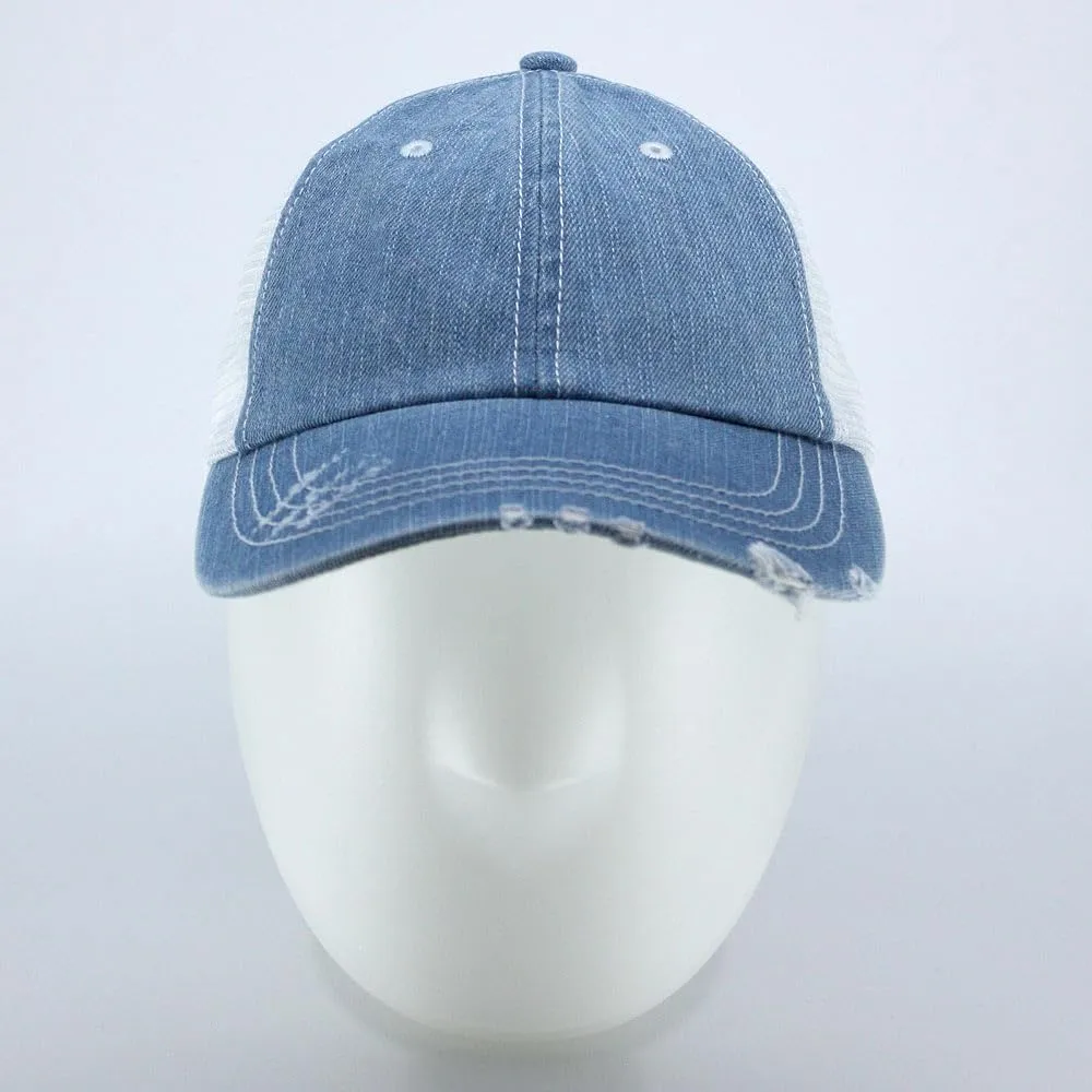 The Vintage Year Washed Cotton Unstructured Soft Mesh Adjustable Trucker Baseball Cap