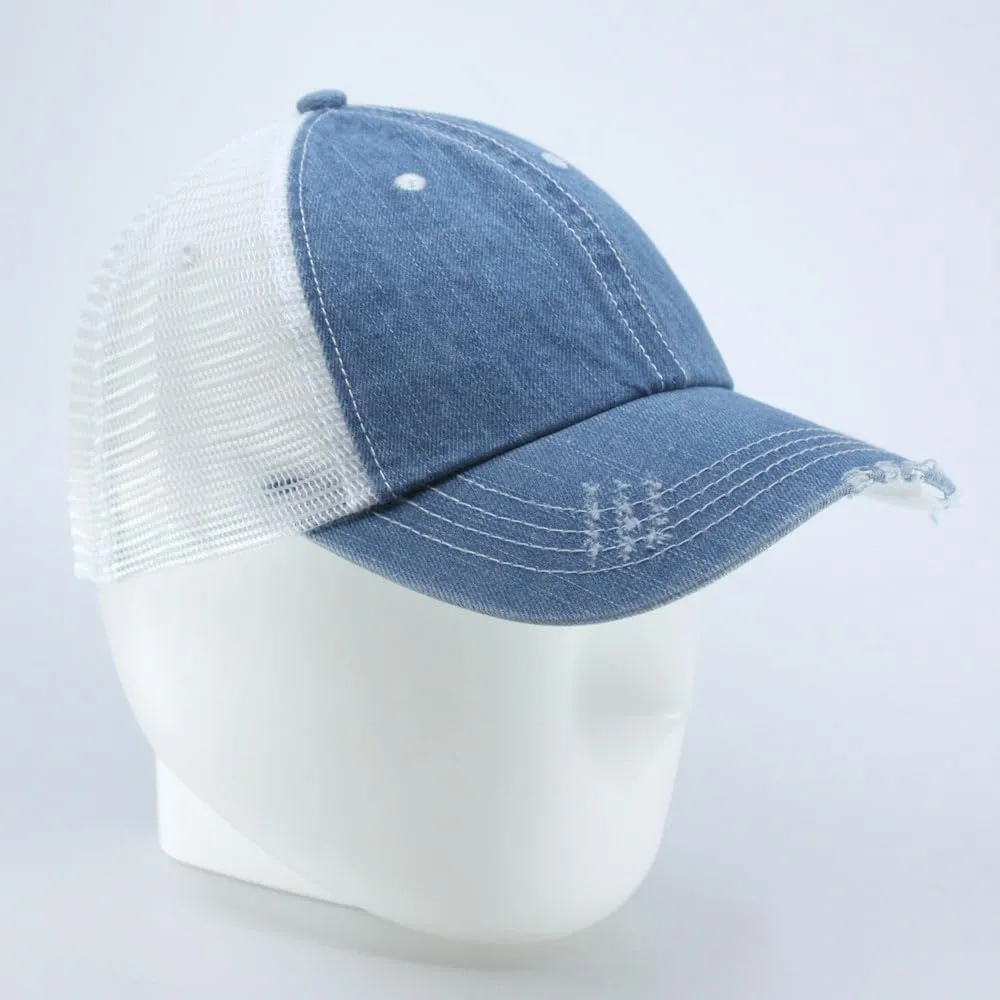 The Vintage Year Washed Cotton Unstructured Soft Mesh Adjustable Trucker Baseball Cap