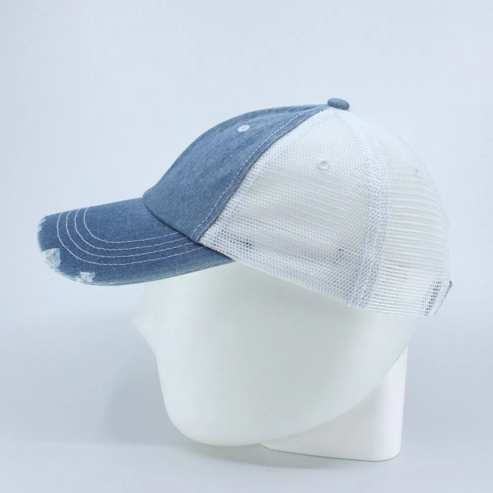 The Vintage Year Washed Cotton Unstructured Soft Mesh Adjustable Trucker Baseball Cap