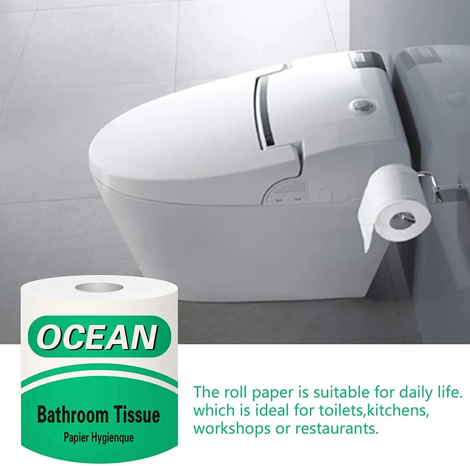 Toilet Paper 100% Recycled 3-Ply Bath Tissue, 4 Packs of 10 Rolls (40 Rolls Total), Super Soft