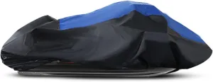 Trailerable Jet Ski Cover Heavy Duty Polyester 136"-145" x 3 Seater Blue/Black