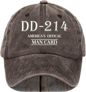 Unisex Dd 214 America's Official Man Card Baseball Cap Veteran Day Gifts Hat