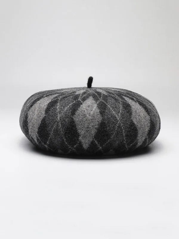 Vintage Wool Contrast Color Beret Hat