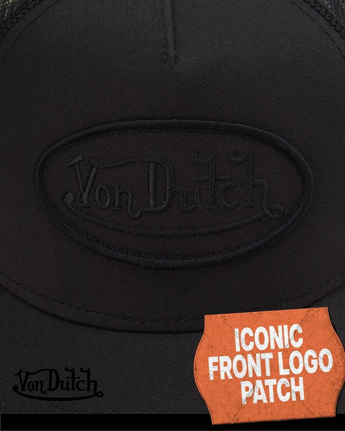 Von Dutch Unisex Trucker Hat - Curved Bill Mesh Back Retro Classic Adjustable Snapback Baseball Cap for Men and Women