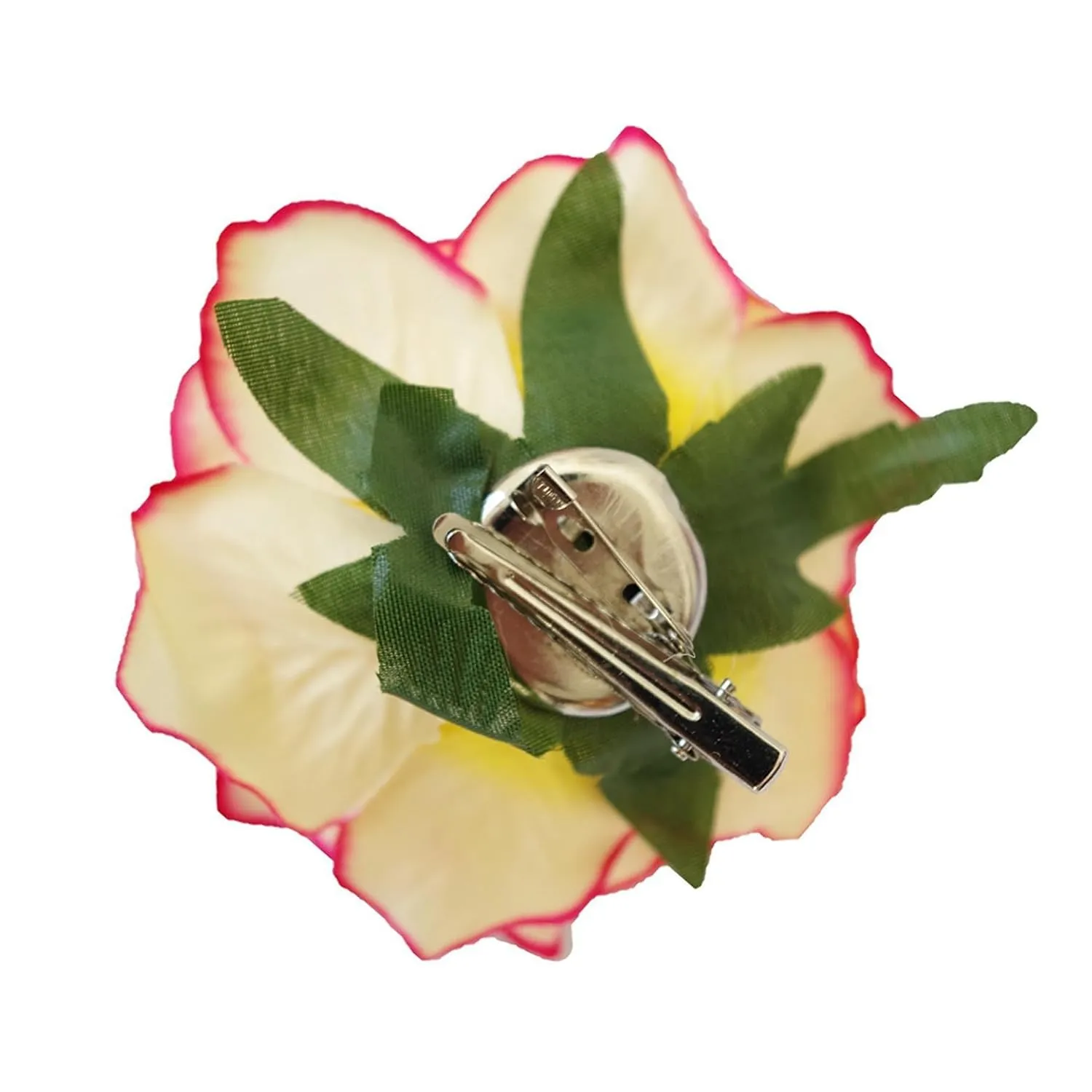 Women's Vintage Elegent Rose Flower Hairpin Hair Clip with Brooch for Party Travel Festivals (White)