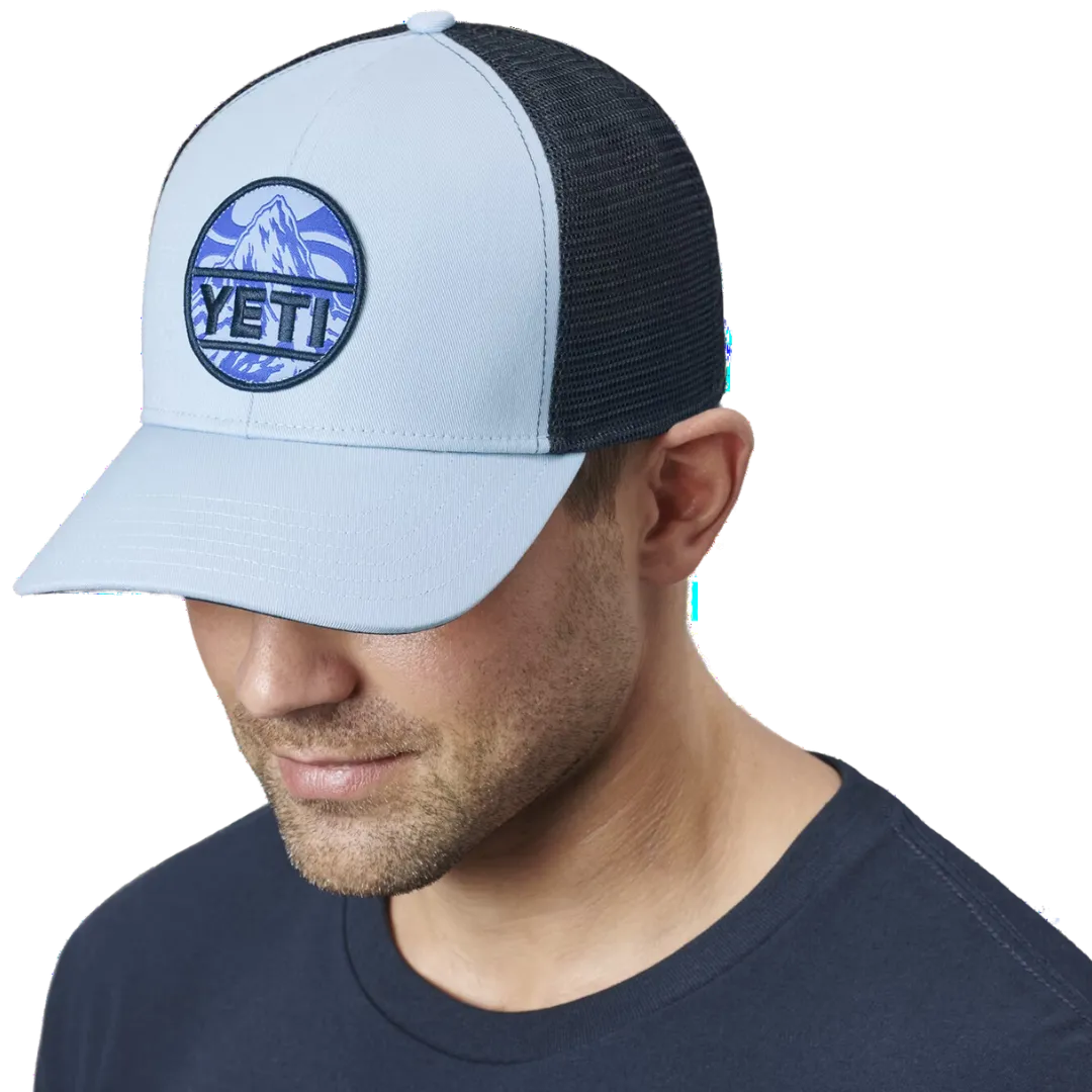Yeti Mountain Badge Trucker Light Blue Hat