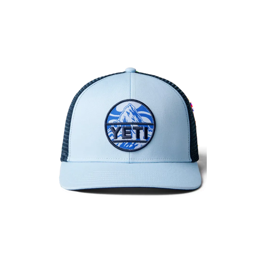 Yeti Mountain Badge Trucker Light Blue Hat