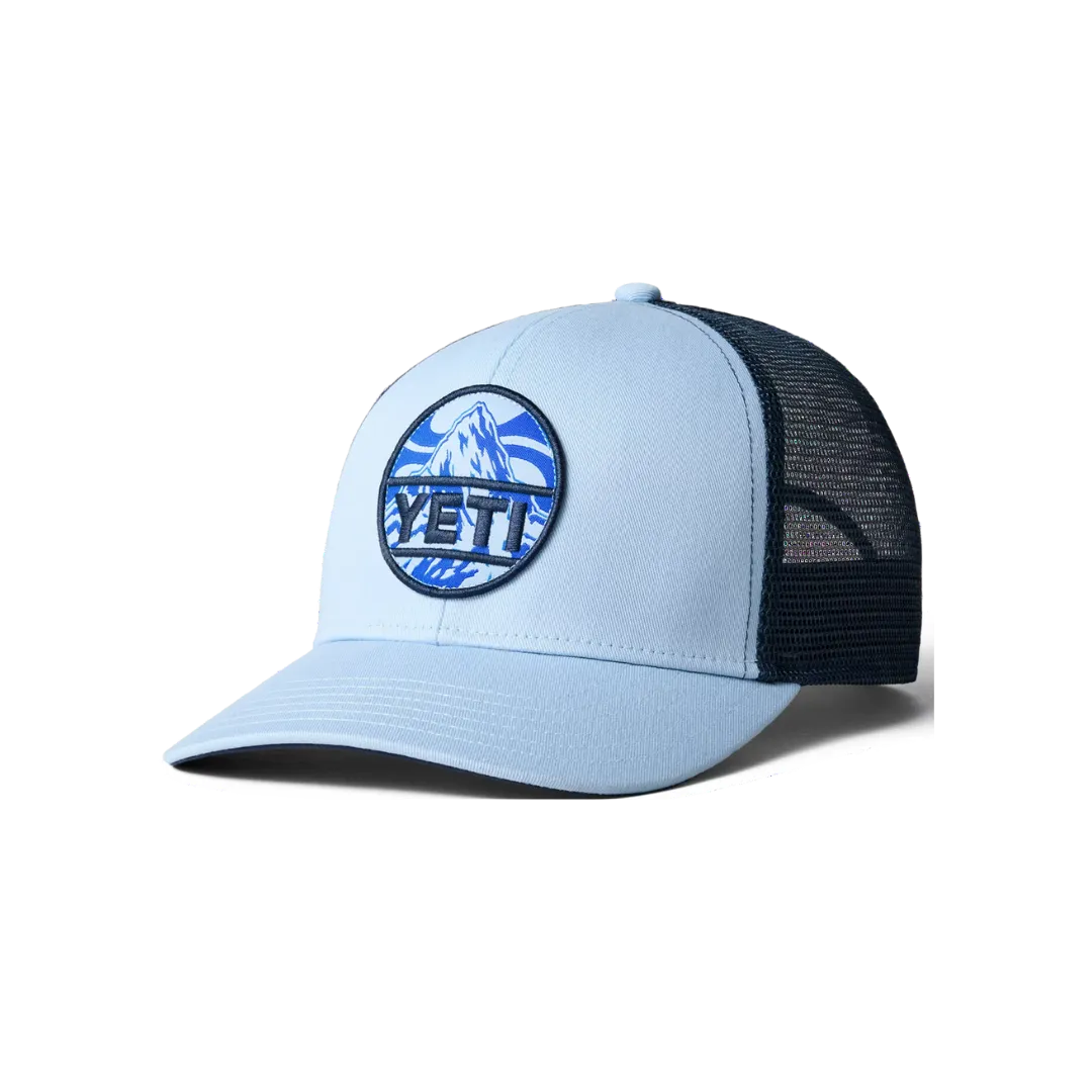 Yeti Mountain Badge Trucker Light Blue Hat
