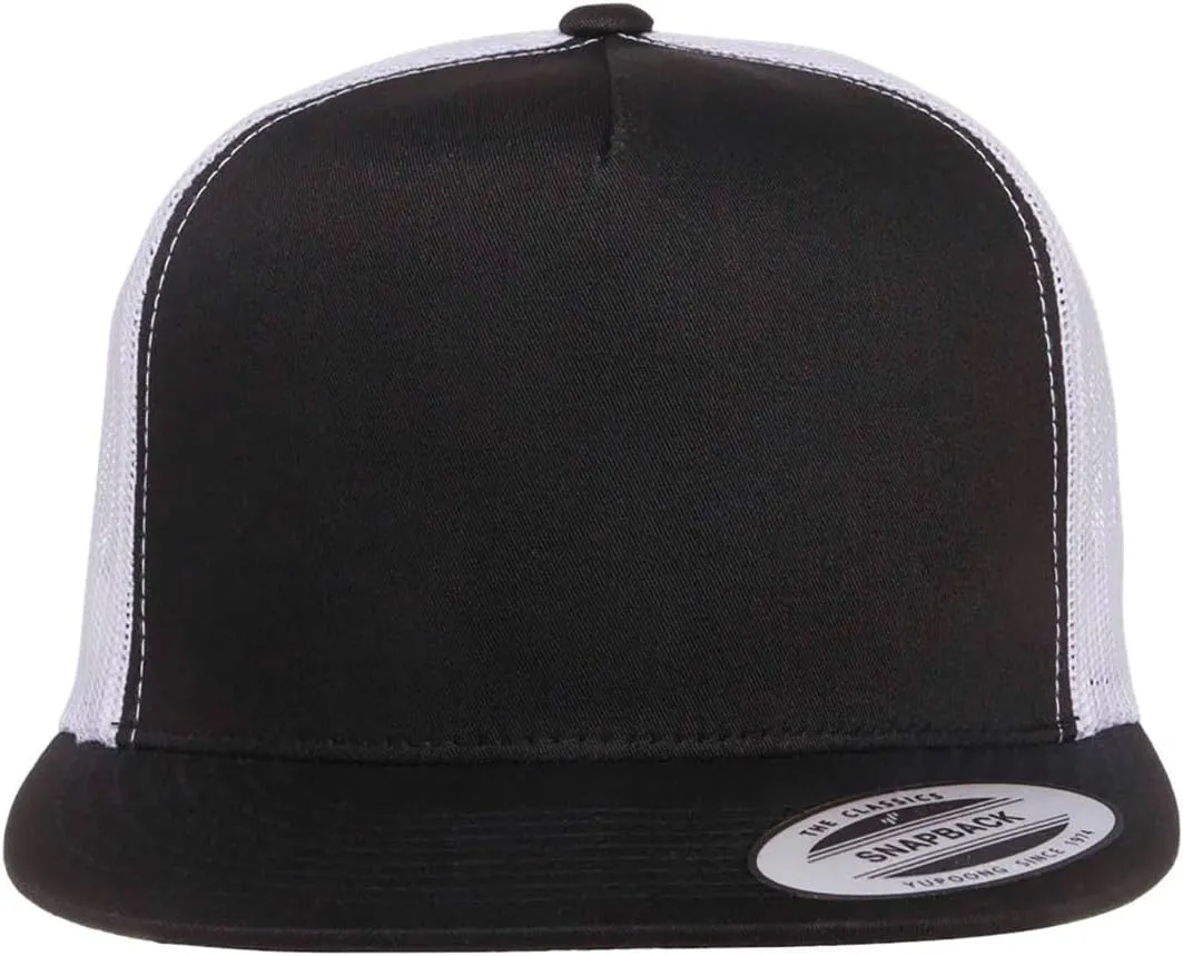 Yupoong YP Classics 6006 High Profile Flat Visor Snapback Trucker Hat - Blank, Bulk Caps