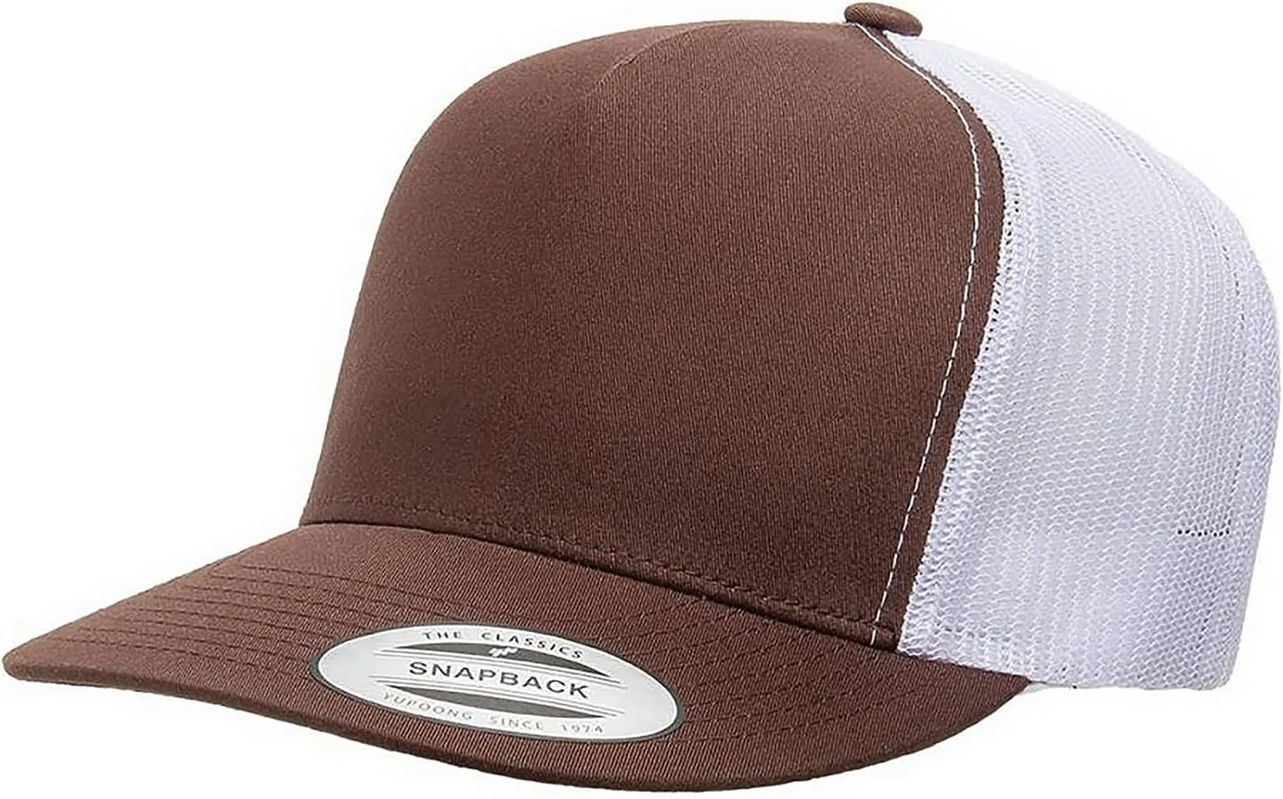 Yupoong YP Classics 6006 High Profile Flat Visor Snapback Trucker Hat - Blank, Bulk Caps