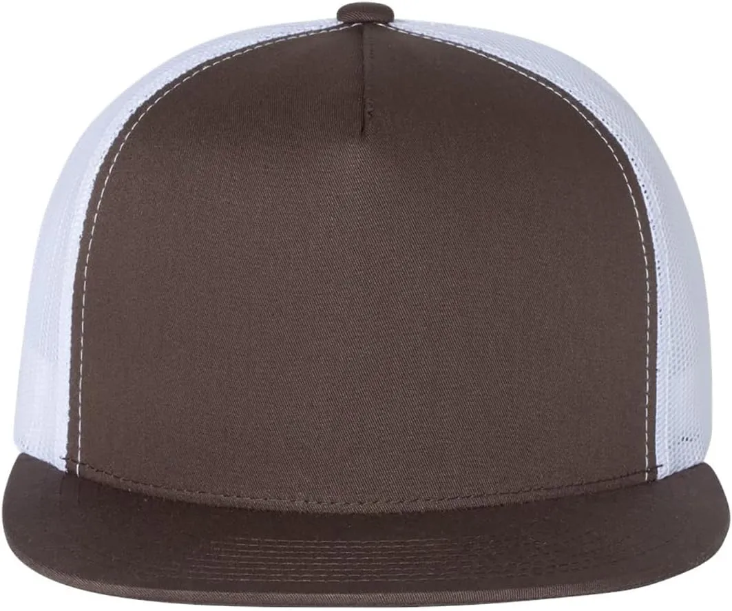 Yupoong YP Classics 6006 High Profile Flat Visor Snapback Trucker Hat - Blank, Bulk Caps