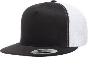 Yupoong YP Classics 6006 High Profile Flat Visor Snapback Trucker Hat - Blank, Bulk Caps